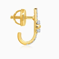 Gold Bela J Hoops Lab Grown Diamond Earrings