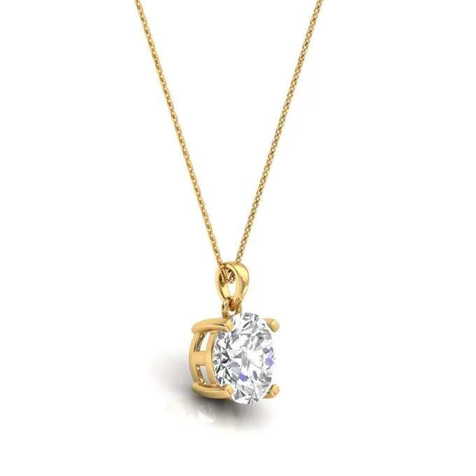 Gold Bien Solitaire Lab Grown Diamond Pendant