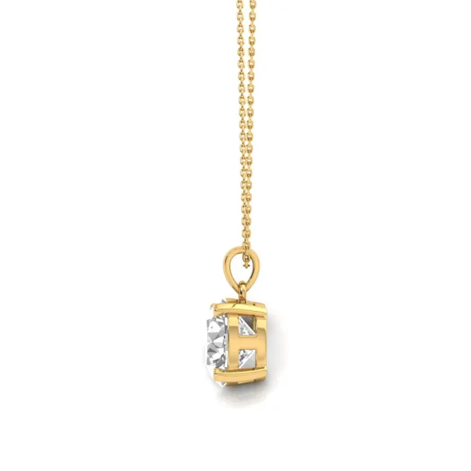 Gold Bien Solitaire Lab Grown Diamond Pendant