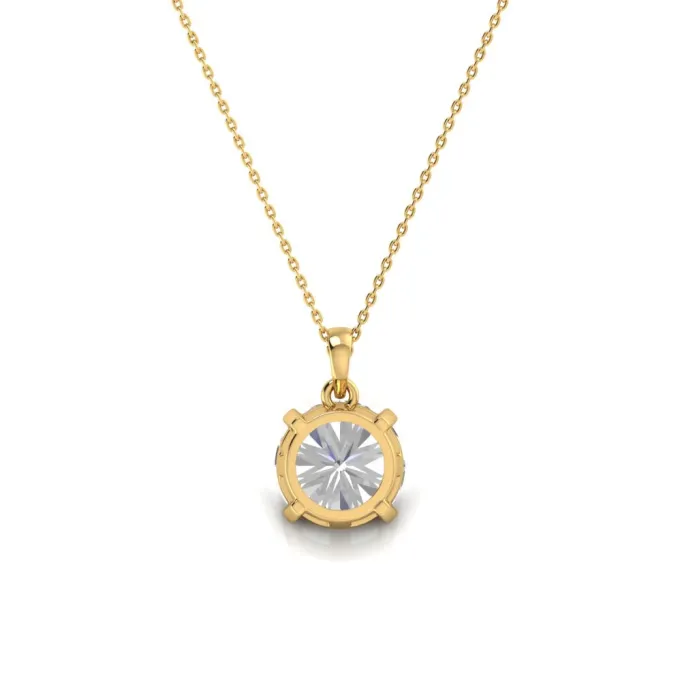 Gold Bien Solitaire Lab Grown Diamond Pendant