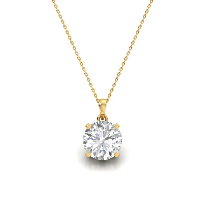 Gold Bien Solitaire Lab Grown Diamond Pendant