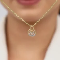 Gold Bloomy Diamond Pendant