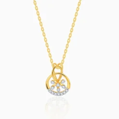Gold Bloomy Diamond Pendant