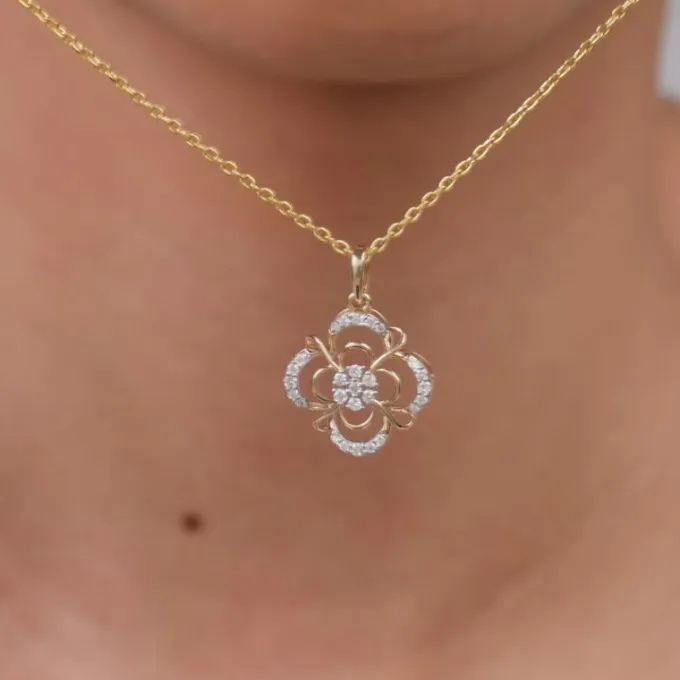 Gold Blossom Twist Lab Grown Diamond