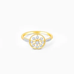Gold Blossoming Flower Diamond Ring