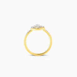 Gold Blossoming Flower Diamond Ring