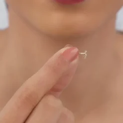 Gold Bolt Lab Grown Diamond Earrings