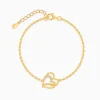 Gold Bonded Hearts Bracelet