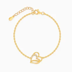 Gold Bonded Hearts Bracelet