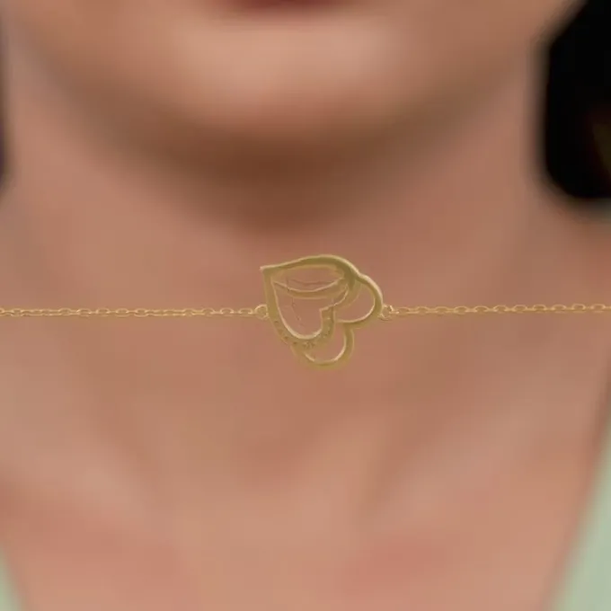 Gold Bonded Hearts Bracelet