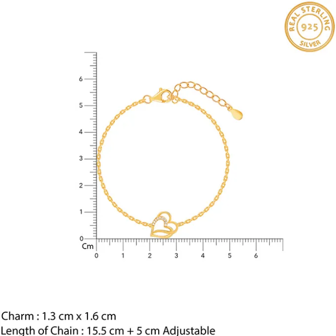 Gold Bonded Hearts Bracelet