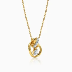 Gold Borealis Lab grown Diamond Pendant