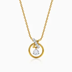 Gold Borealis Lab grown Diamond Pendant