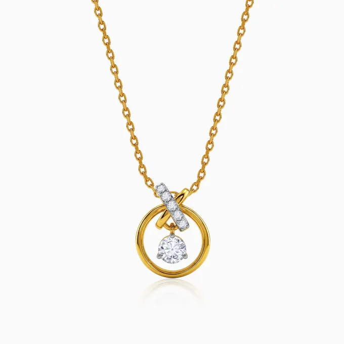 Gold Borealis Lab grown Diamond Pendant