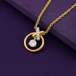 Gold Borealis Lab grown Diamond Pendant