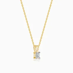 Gold Boxy Diamond Pendant