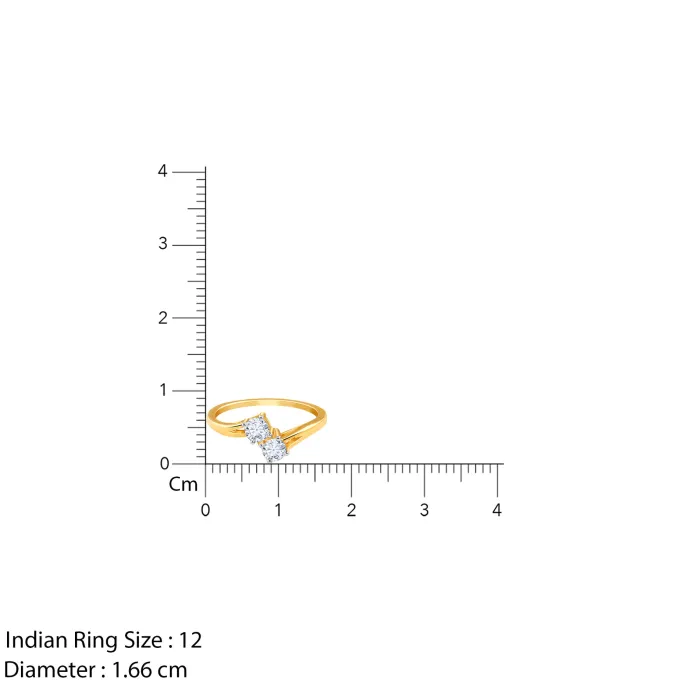 Gold Bypass Duo Solitaire Lab Grown Diamond Ring