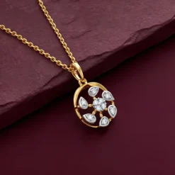 Gold Celeste Circle Lab Grown Diamond Pendant