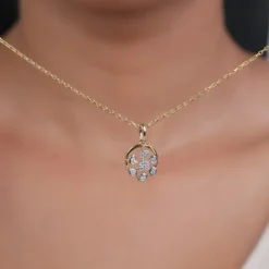 Gold Celeste Circle Lab Grown Diamond Pendant