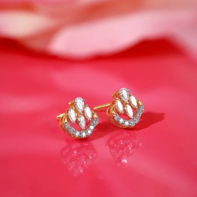 Gold Celeste Swirl Lab Grown Diamond Earrings