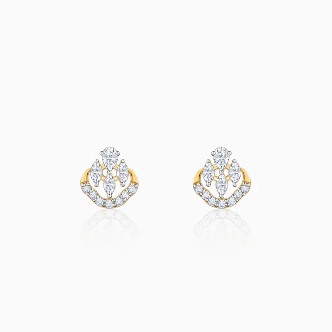 Gold Celeste Swirl Lab Grown Diamond Earrings