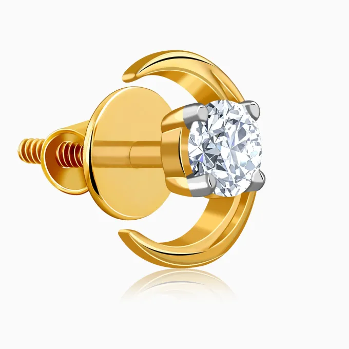 Gold Celestial Curve Lab Grown Diamond Earrings