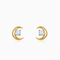 Gold Celestial Curve Lab Grown Diamond Earrings