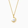 Gold Celestial Curve Lab Grown Diamond Pendant