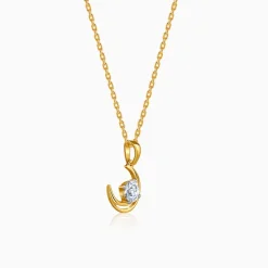 Gold Celestial Curve Lab Grown Diamond Pendant