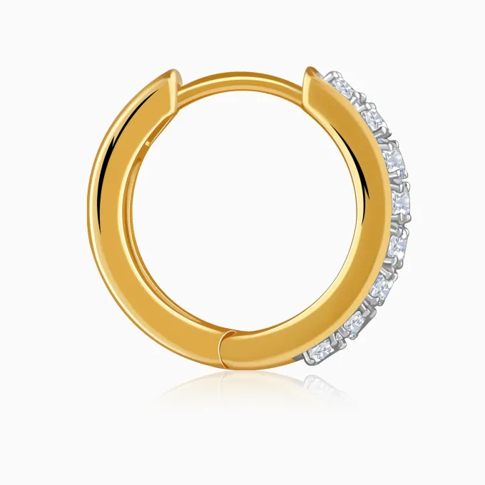 Gold Channel Lab Grown Diamond Hoop Earrings
