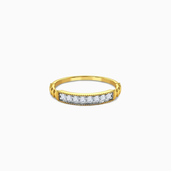Gold Channel Set Lab grown Diamond Ring (Size 12)