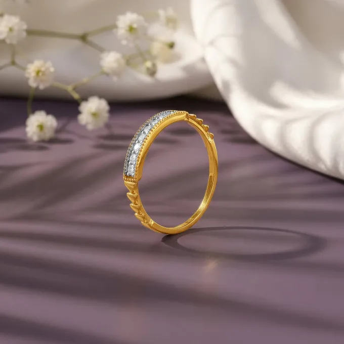 Gold Channel Set Lab grown Diamond Ring (Size 12)