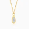 Gold Charming Drop Diamond Pendant