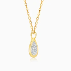 Gold Charming Drop Diamond Pendant