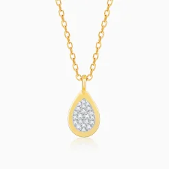 Gold Charming Drop Diamond Pendant