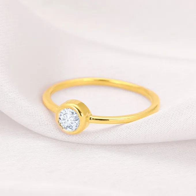 Gold Cherished Love Solitaire Diamond Ring