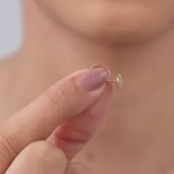 Gold Circle of Cross Lab Grown Diamond Studs