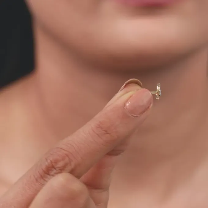 Gold Cirlia Lab Grown Diamond Nose Pin