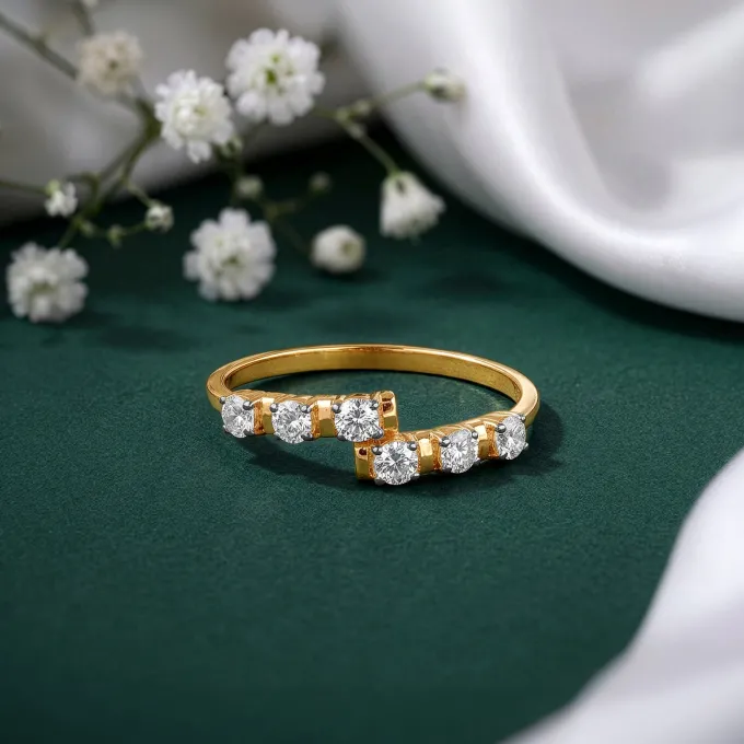 Gold Classic Curve Lab Grown Diamond Ring (Size 12)