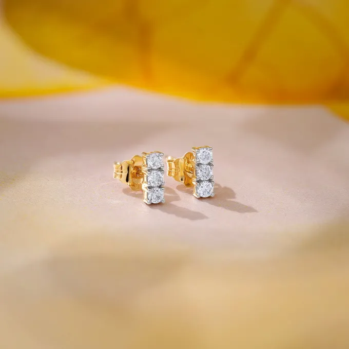 Gold Classic Line Lab Grown Diamond Earrings