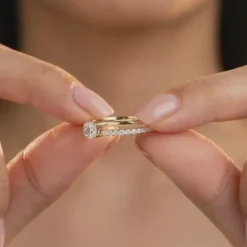 Gold Classic Path Lab Grown Diamond Ring (Size 12)