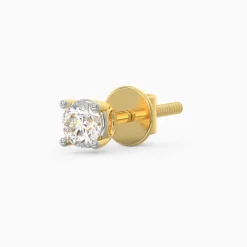 Gold Classic Solitaire Diamond Stud Earrings