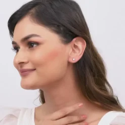 Gold Classic Solitaire Diamond Stud Earrings