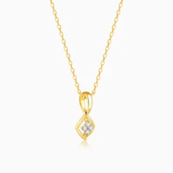 Gold Classic Square Diamond Pendant