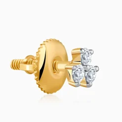 Gold Clover Lab Grown Diamond Stud Earrings