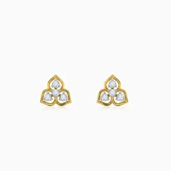 Gold Clover Loop Lab Grown Diamond Earrings