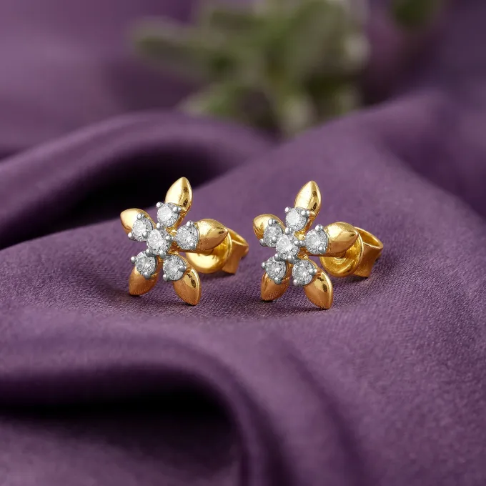 Gold Comet Busters Lab Grown Diamond Earrings