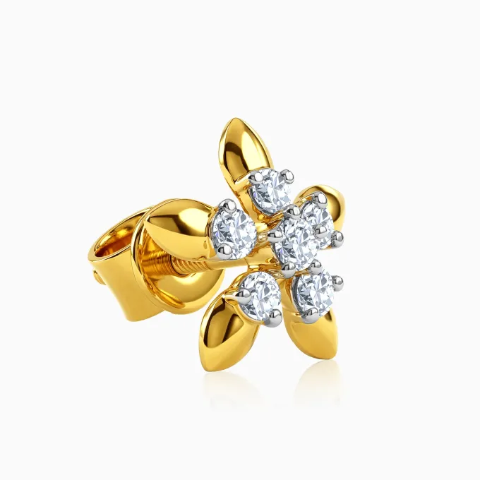 Gold Comet Busters Lab Grown Diamond Earrings