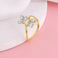 Gold Corolla Lab Grown Diamond Ring