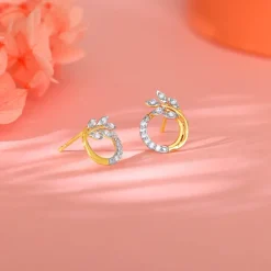 Gold Corsage Diamond Earrings